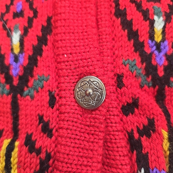Dale Of Norway Womens Nordic Red Patterned Cardigan Size L Beauty!! - Picture 4 of 12
